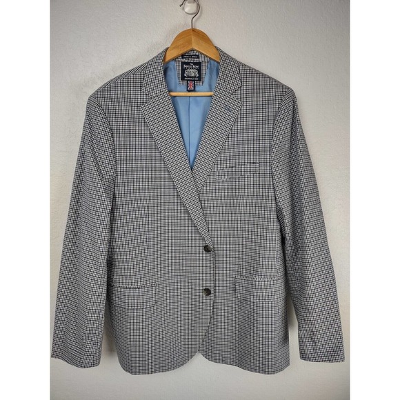 The Savile Row Company Men's Bromley Style Sport Coat Blazer Size 46R Blue Plaid - Picture 1 of 7